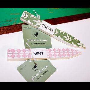 💚3/20$5/25$💚CERAMIC HERB MARKERS mint & chives